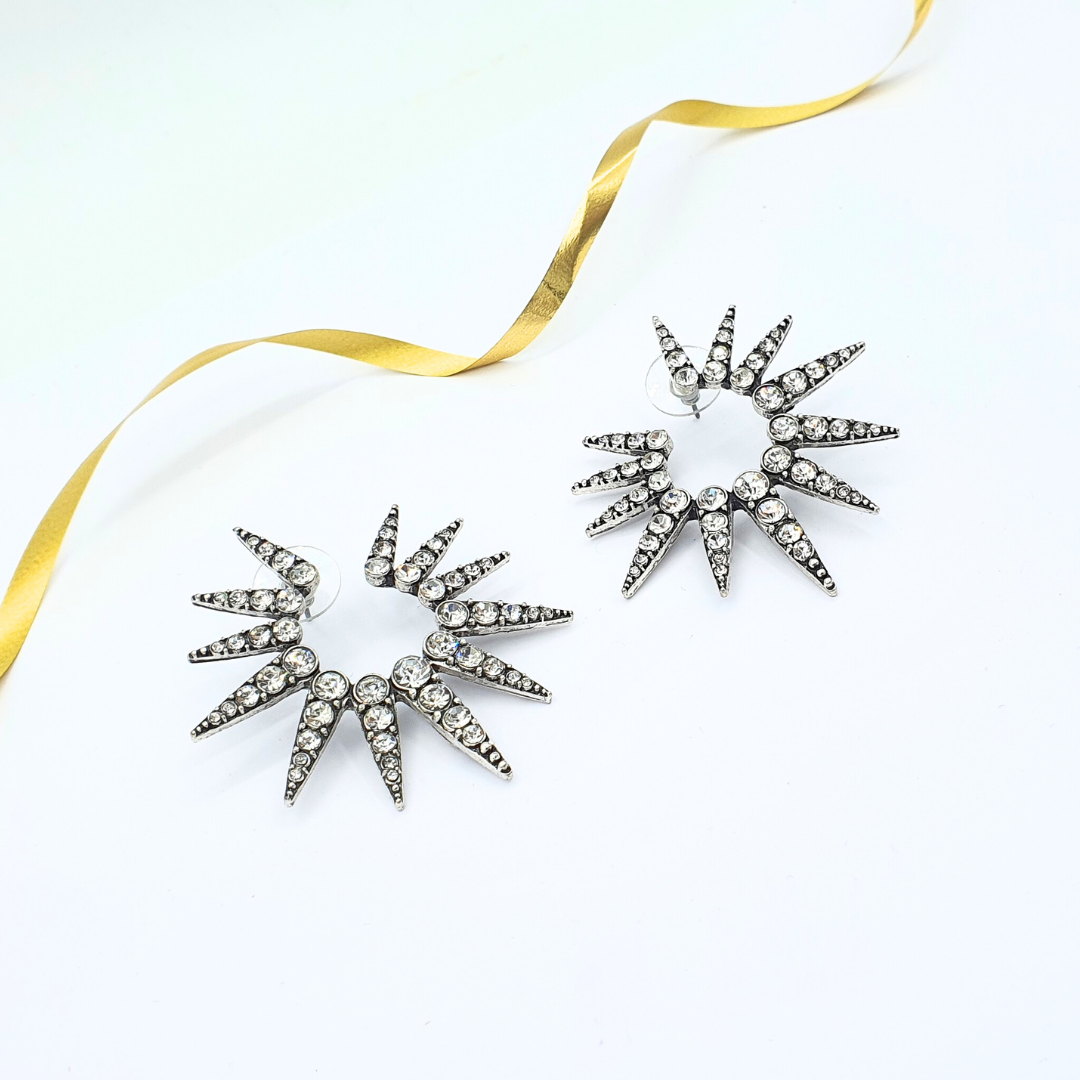Vintage Oscar de la Renta Star Crystal Earrings – view 2