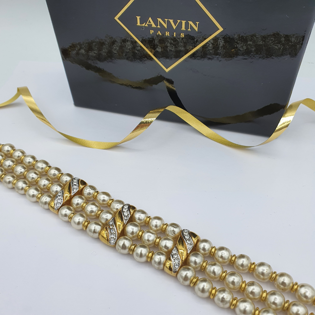 Vintage Lanvin Even Rows of Pearls Bracelet – view 2