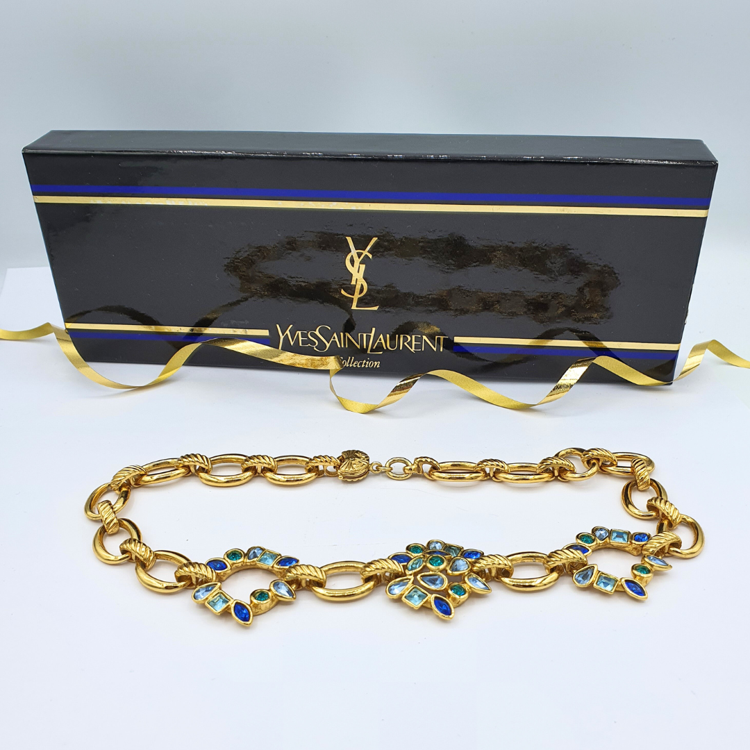 Vintage Yves Saint Laurent Floral Motifs Necklace