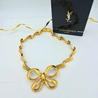 Vintage Yves Saint Laurent Bow Statement Necklace