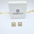 Vintage Versace Earrings White Square