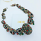 Zeldzame Christian Dior Statement Ketting – Couture Collectie 1962 – Multicolor Strass & Verguld Messing