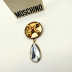 Moschino – Vintage Statement Brooch with Crystal Drop