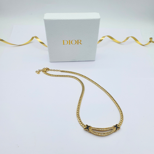 Vintage Christian Dior Curved Lines Necklace