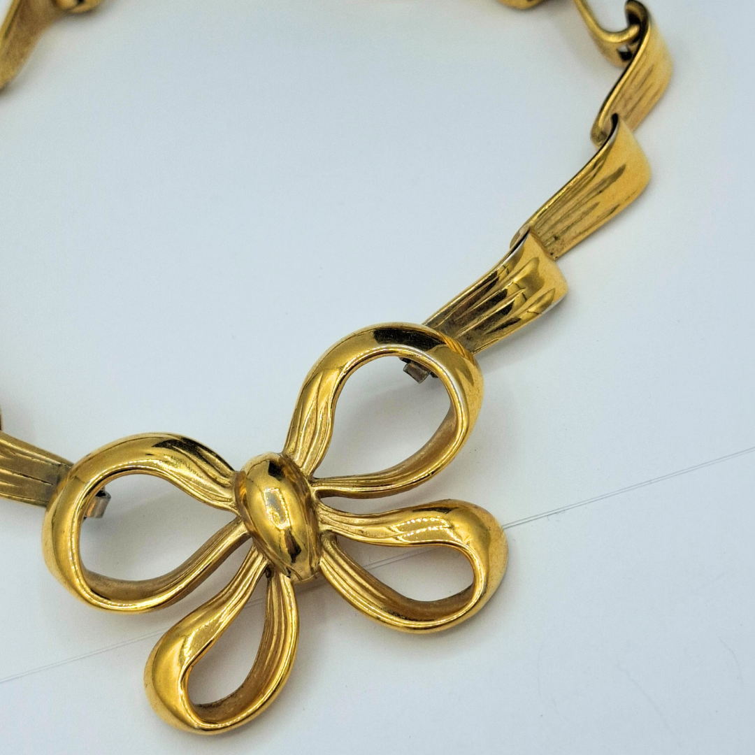 Vintage Yves Saint Laurent Bow Statement Necklace – view 2