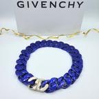Givenchy – Vintage Blue Statement Chain Necklace