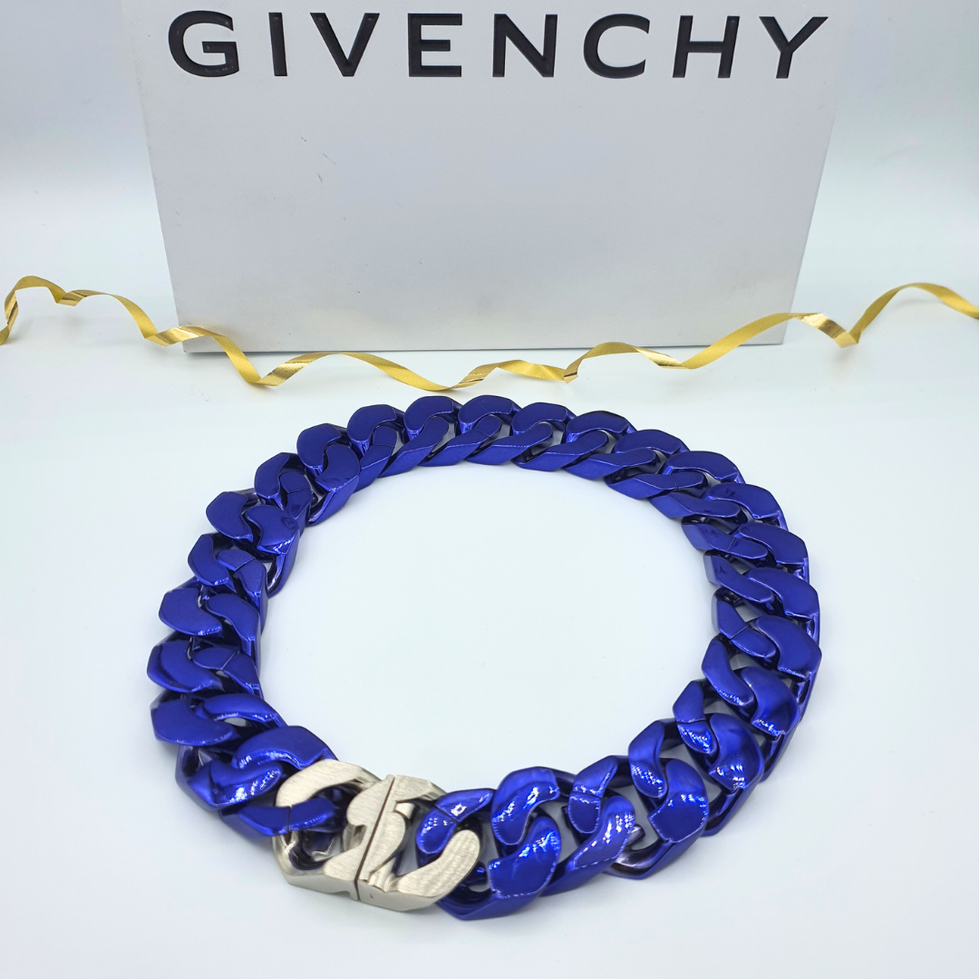 Givenchy – Vintage Blue Statement Chain Necklace