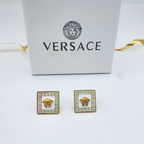 Vintage Versace Earrings White Square – view 3
