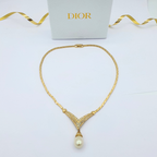 Vintage Christian Dior Teardrop Pearl Necklace