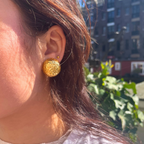 Vintage Christian Dior Round Hammered Clip Earrings – view 4