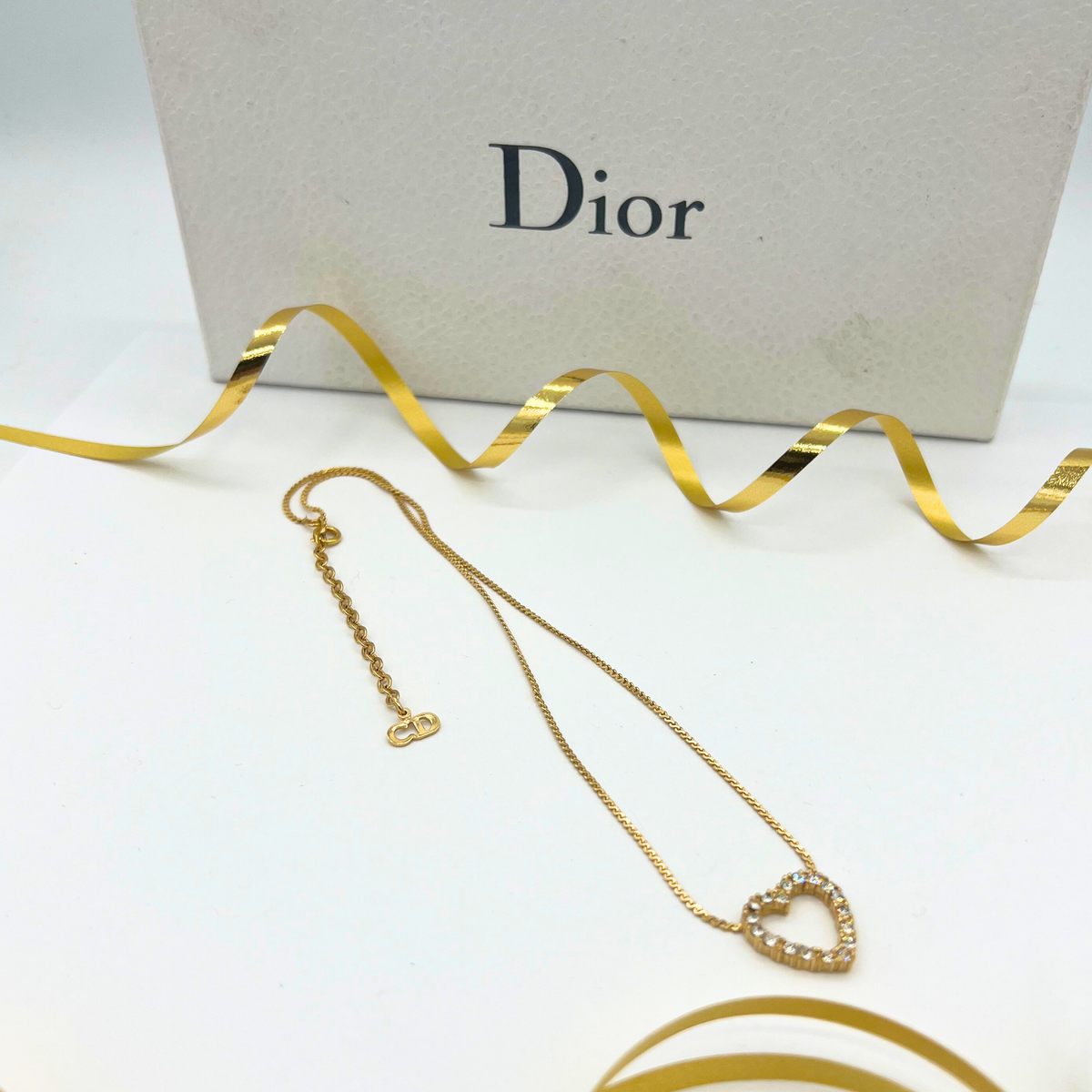 Vintage Christian Dior Little Hearts Crystal Necklace