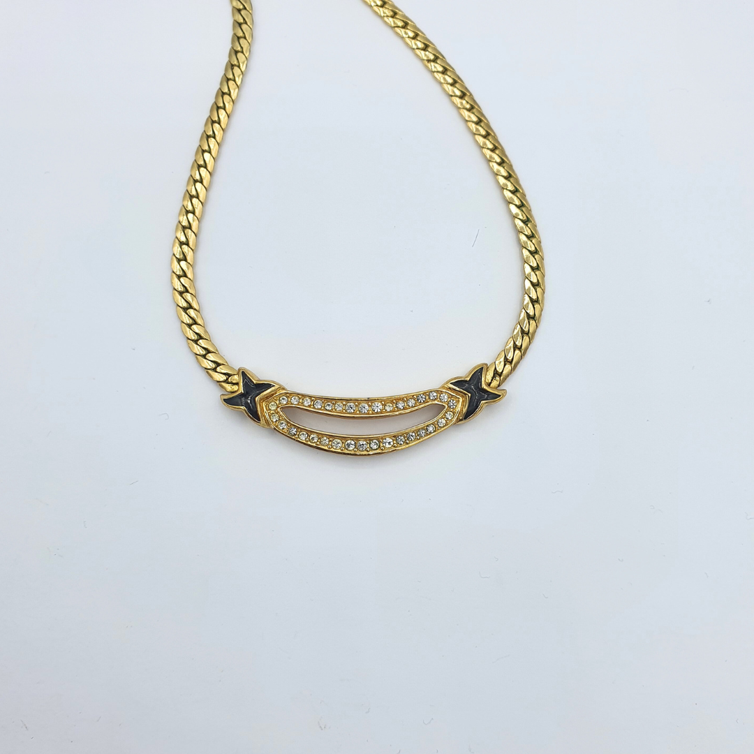 Vintage Christian Dior Curved Lines Necklace – view 3