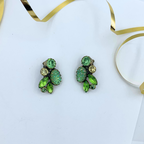 Vintage Elsa Schiaparelli 1950s 'Lava' rock green Clip Earrings – view 3