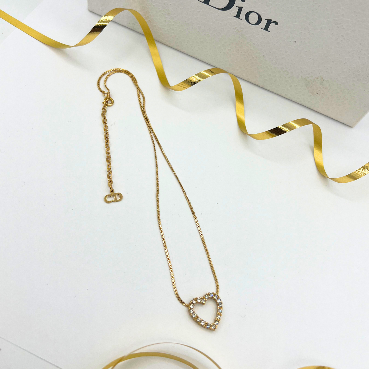 Vintage Christian Dior Little Hearts Crystal Necklace – view 2
