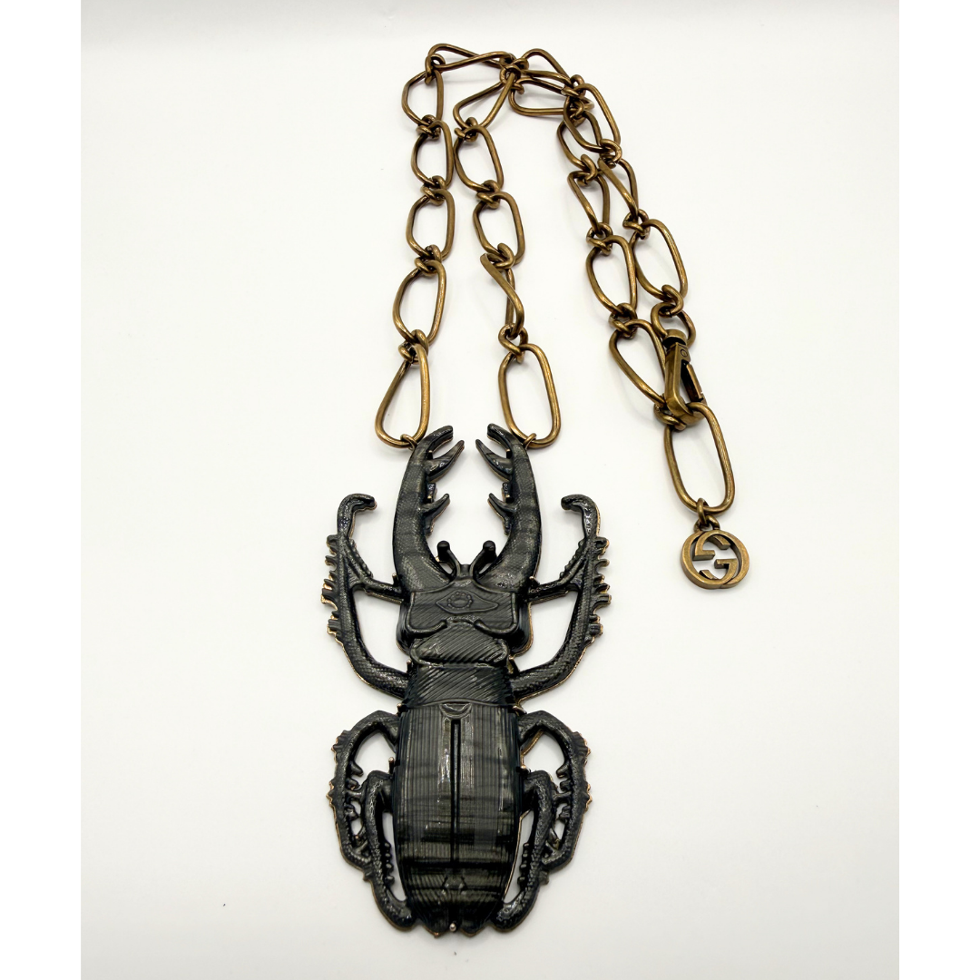 Vintage Gucci – Statement Necklace with Beetle Pendant – view 2
