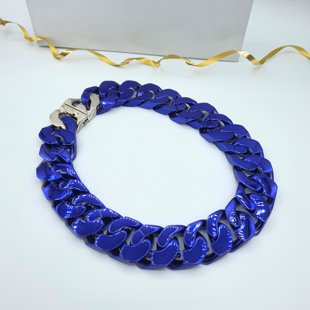 Givenchy – Vintage Blue Statement Chain Necklace – view 3