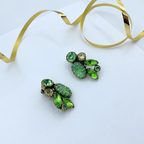 Vintage Elsa Schiaparelli 1950s 'Lava' rock green Clip Earrings