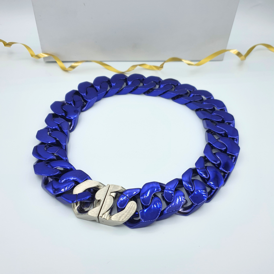 Givenchy – Vintage Blue Statement Chain Necklace – view 4