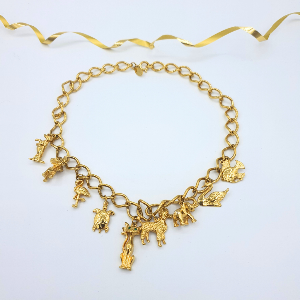 Mario Valentino – Vintage Charm Necklace with Animal Pendants