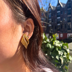 Vintage Christian Dior Curled Leaf Clip Earrings – view 4