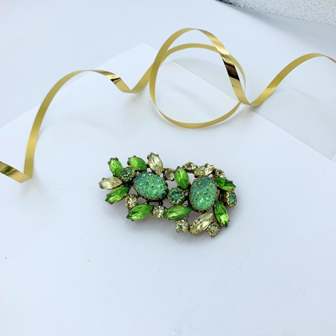 Elsa Schiaparelli 1950s 'Lava' rock green brooch