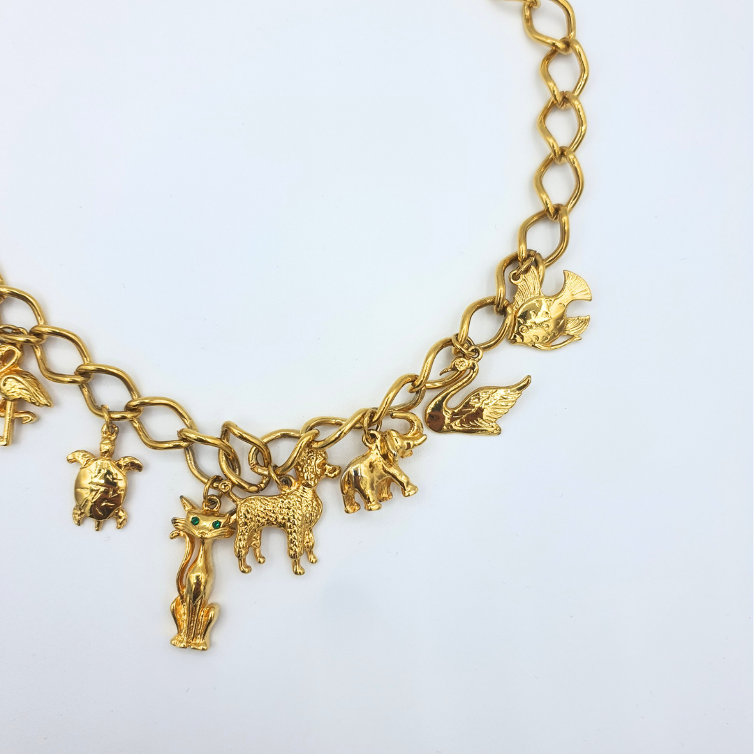 Mario Valentino – Vintage Charm Necklace with Animal Pendants – view 3