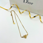 Vintage Christian Dior Heart Crystal Necklace – view 2