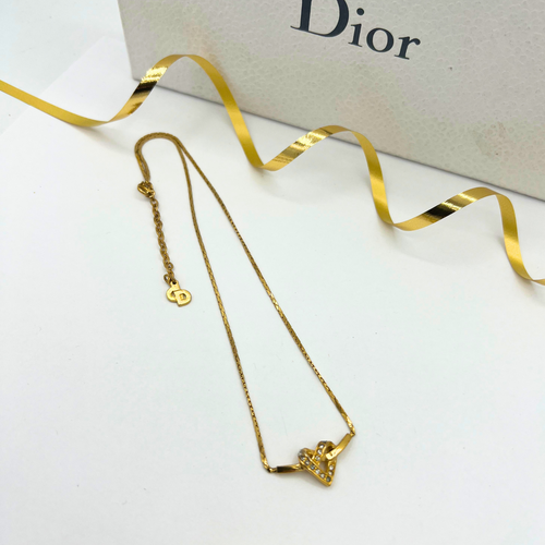 Vintage Christian Dior Heart Crystal Necklace – view 2