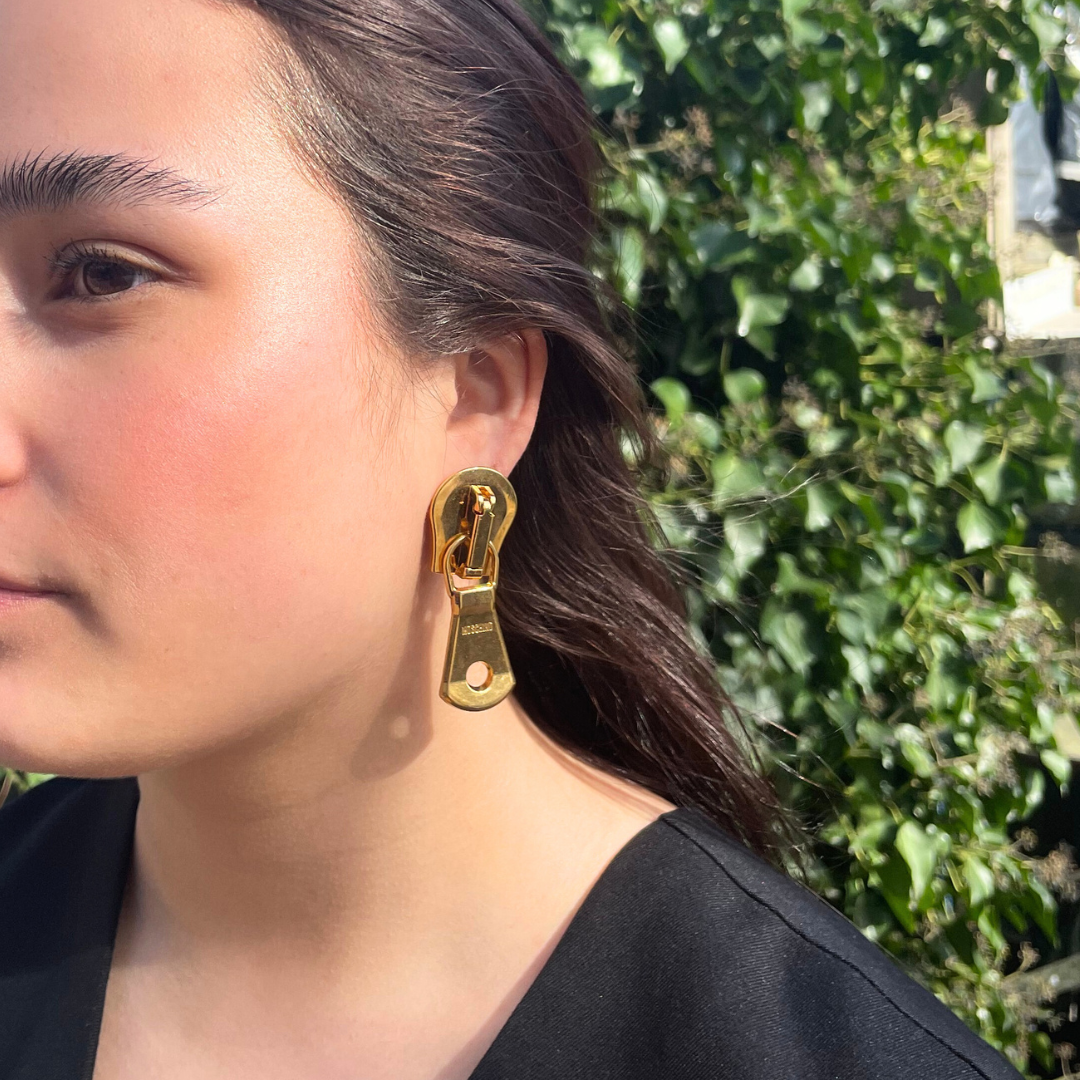Vintage Moschino Zip Fastening Earrings – view 5