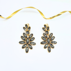 Vintage Oscar de la Renta Black Crystal Chandelier Clip Earrings