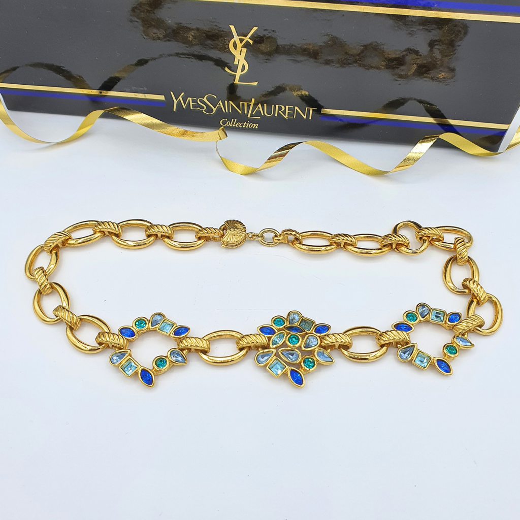 Vintage Yves Saint Laurent Floral Motifs Necklace – view 2