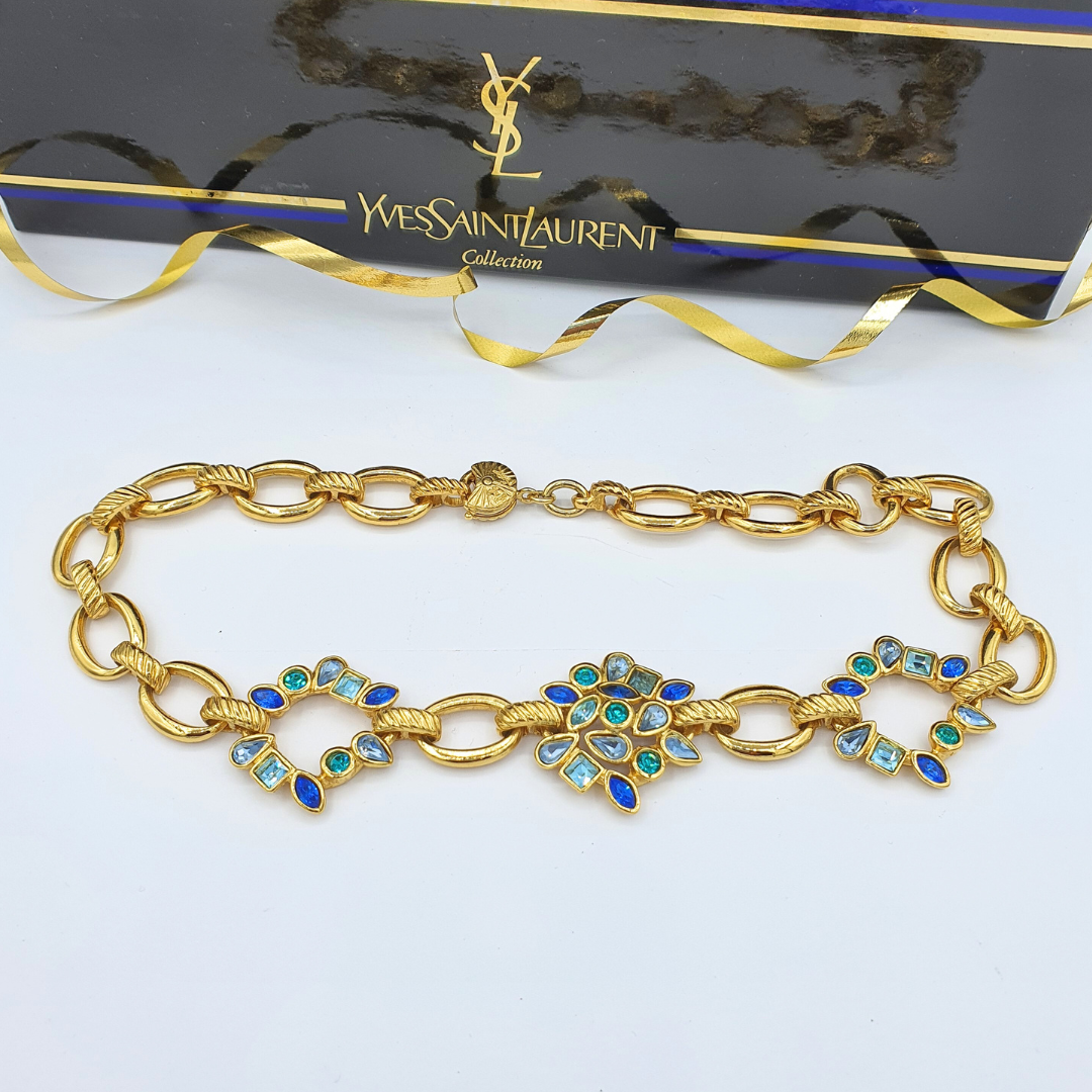 Vintage Yves Saint Laurent Floral Motifs Necklace – view 2