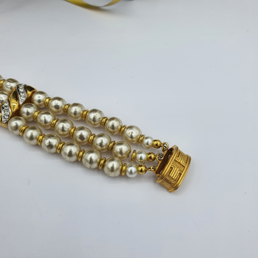 Vintage Lanvin Even Rows of Pearls Bracelet – view 3
