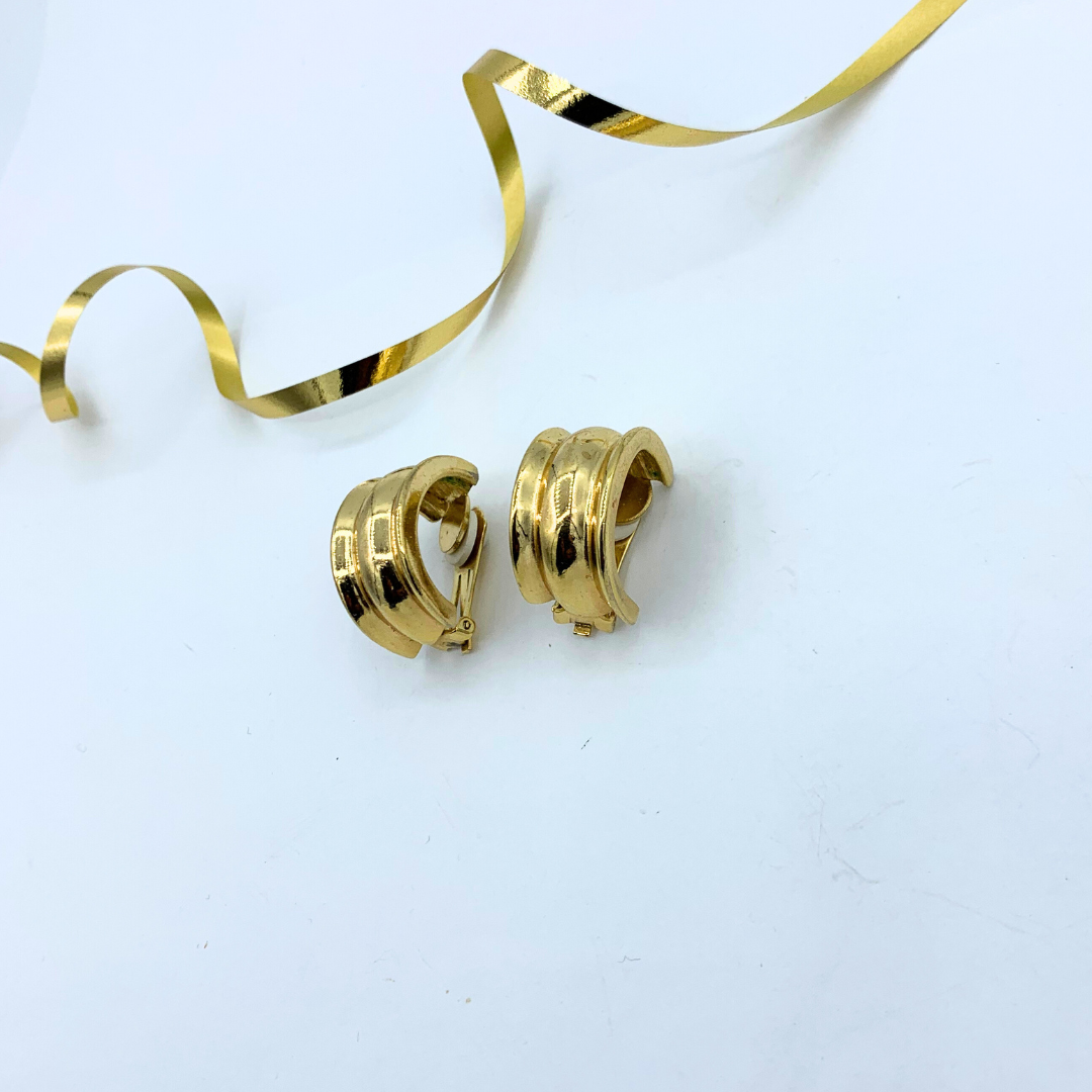 Vintage Christian Dior Pleated Clip Earrings – view 3