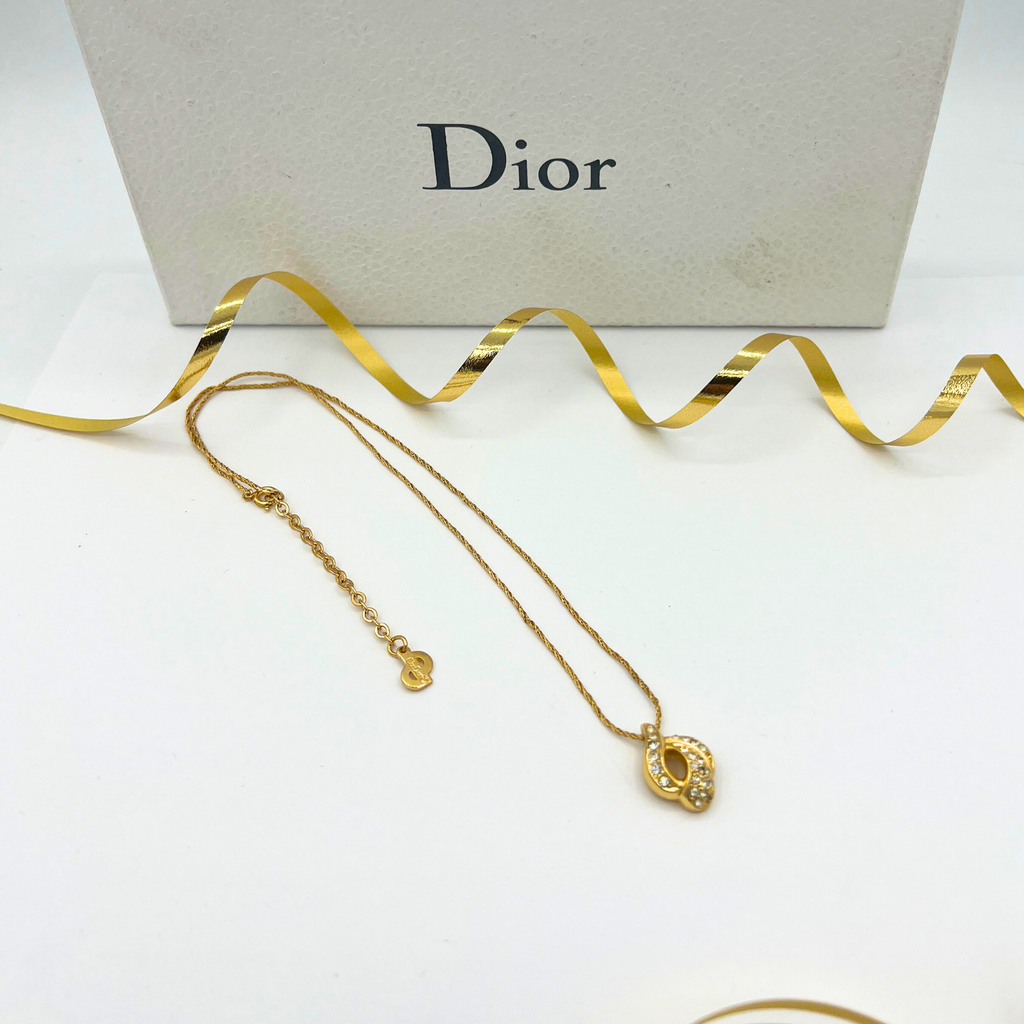 Vintage Christian Dior Geometric Shapes Crystal Necklace – view 2