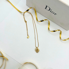 Vintage Christian Dior Geometric Shapes Crystal Necklace