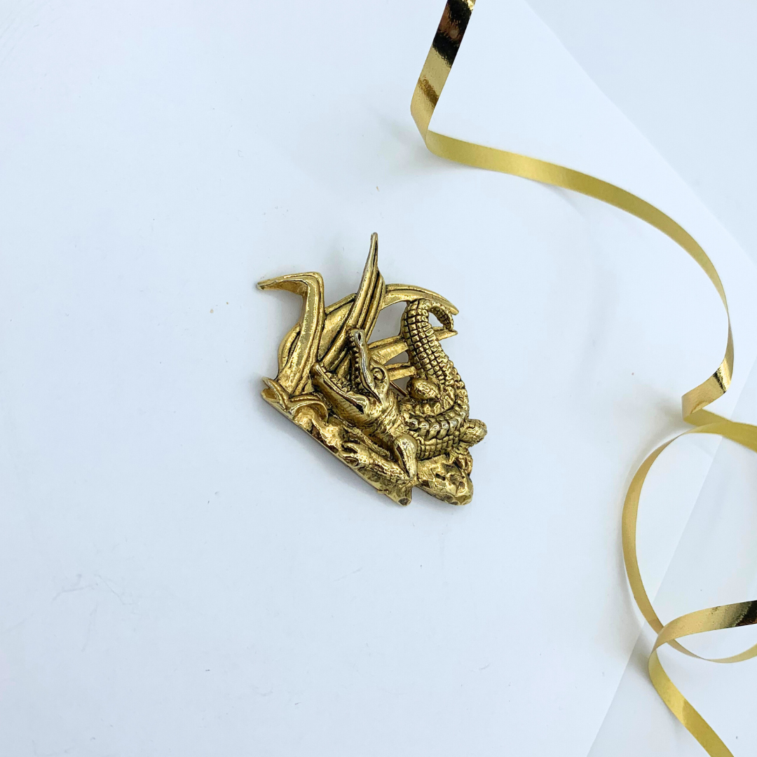 Vintage Crocodile Brooch Georges Rech – view 2