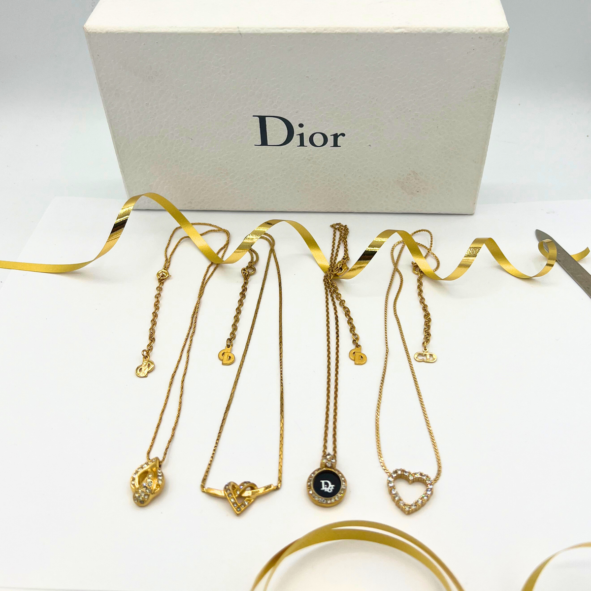 Vintage Christian Dior Geometric Shapes Crystal Necklace – view 3