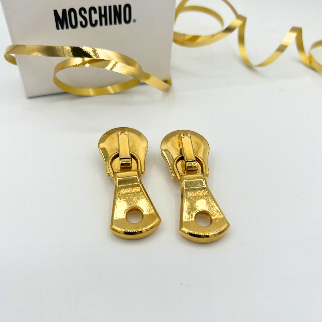 Vintage Moschino Zip Fastening Earrings – view 2