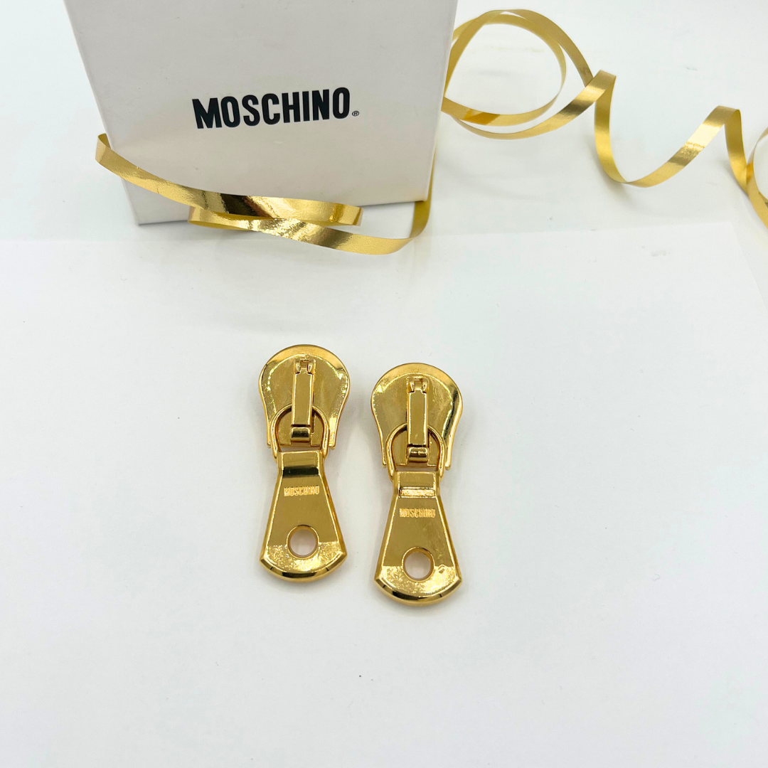 Vintage Moschino Zip Fastening Earrings