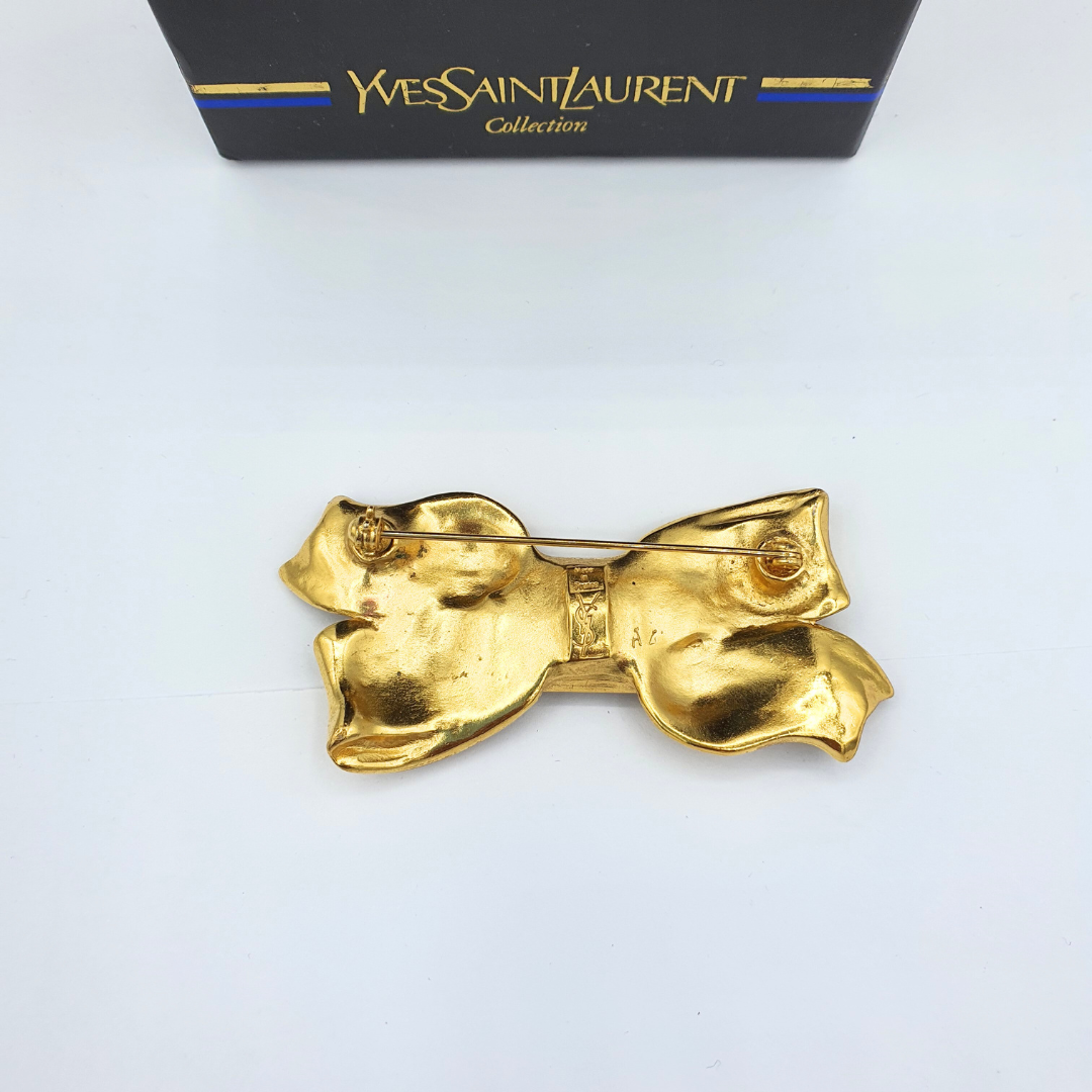 Vintage Yves Saint Laurent Bow Brooch – view 3