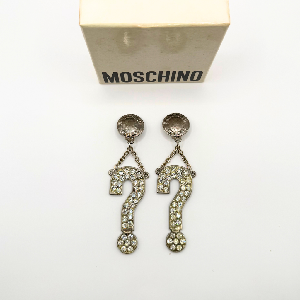 Moschino – Vintage Crystal Question Mark Earrings