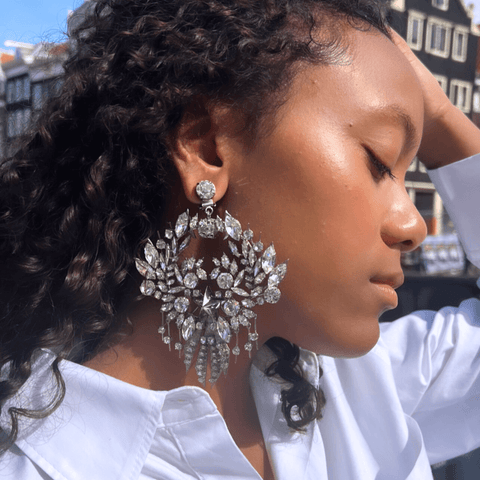 Givenchy Statement Crystals Clip Earrings