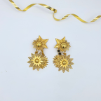 Vintage Zoe Coste Openwork Stars Clip Earrings