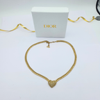 Vintage Christian Dior Heart-Shaped Pendant Necklace