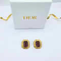 Vintage Christian Dior Art Deco Chic Clip Earrings