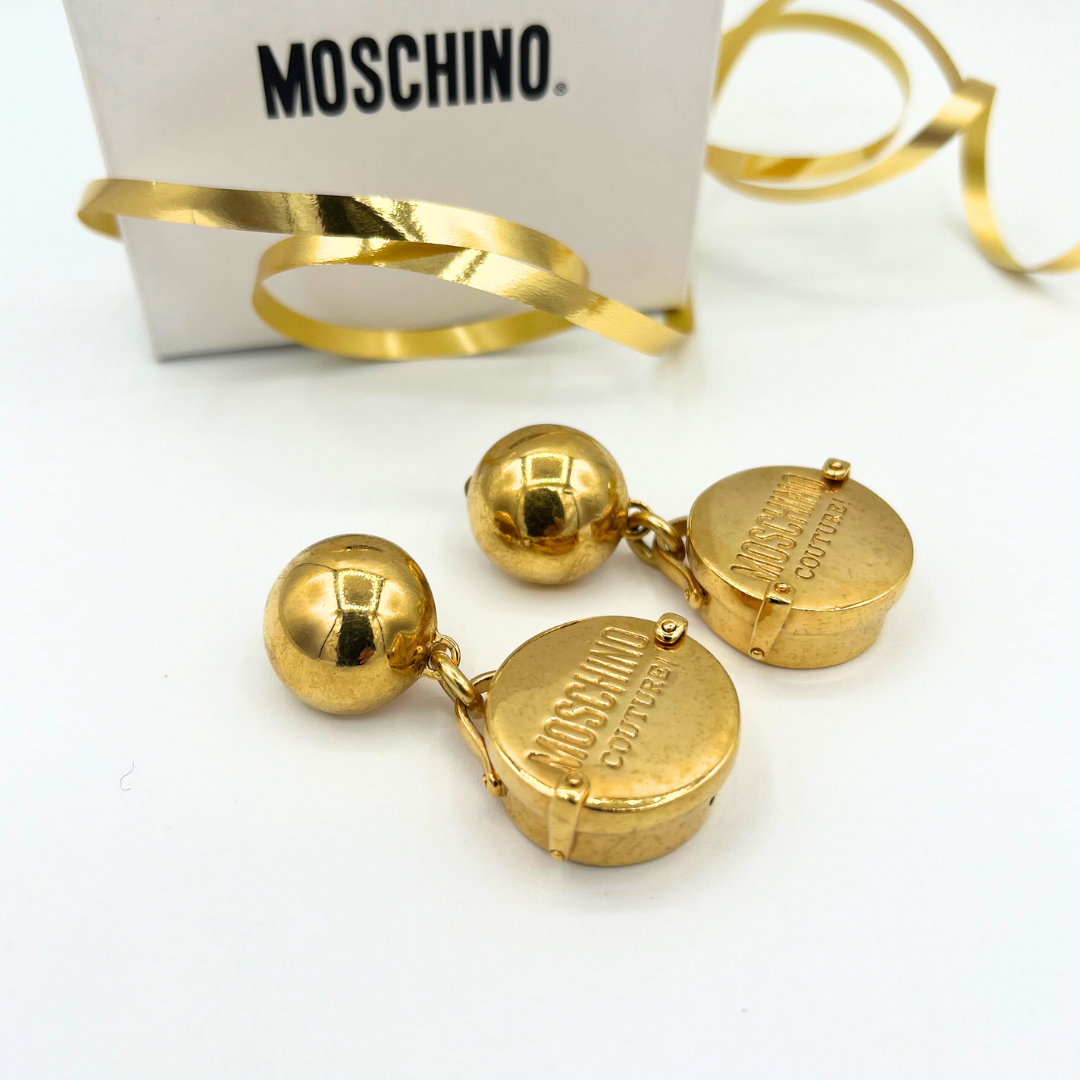 Vintage Moschino Round Case Earrings – view 2