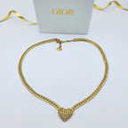 Vintage Christian Dior Heart-Shaped Pendant Necklace – view 2