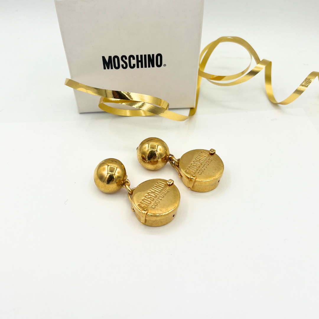 Vintage Moschino Round Case Earrings