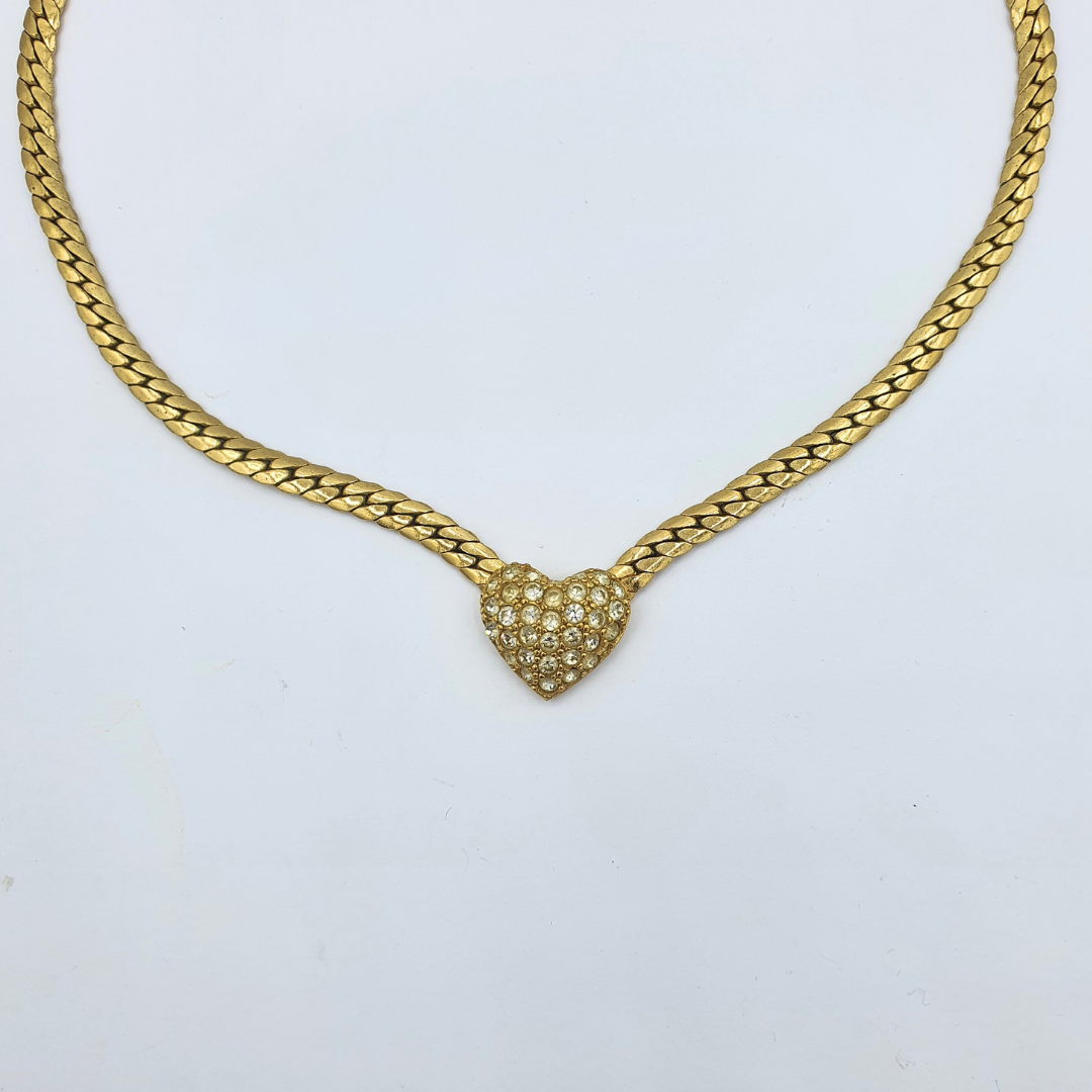 Vintage Christian Dior Heart-Shaped Pendant Necklace – view 3